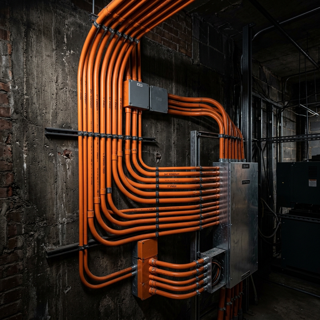 Canalización eléctrica planta industrial